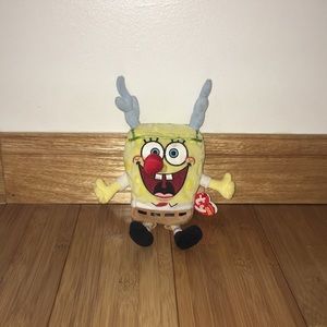 NWT Ty Beanie Babies SpongeBob Squarepants SleighRide Plush